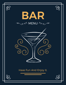 bar menu template