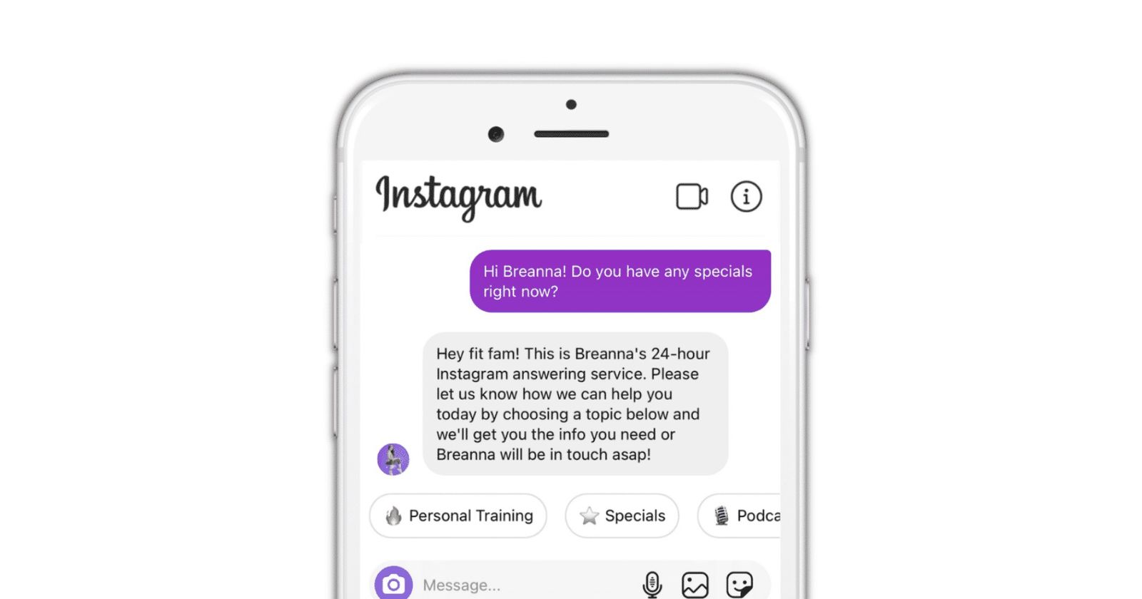 purple message bubble instagram