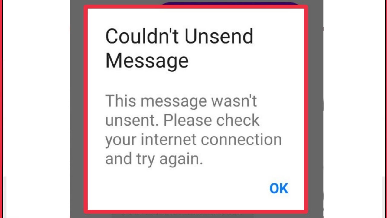 why can't i unsend a message on messenger