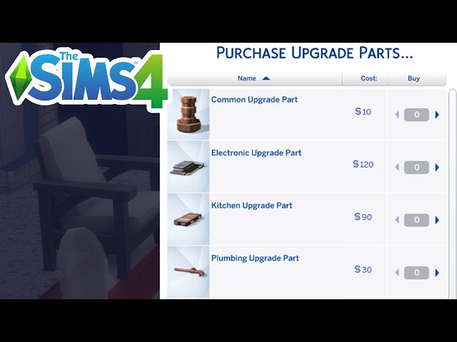 sims 4 upgrade parts cheat